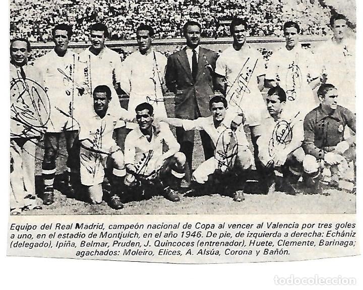 Collezionismo sportivo: REAL MADRID: Recorte del equipo Campe&oacute;n de Copa en 1946