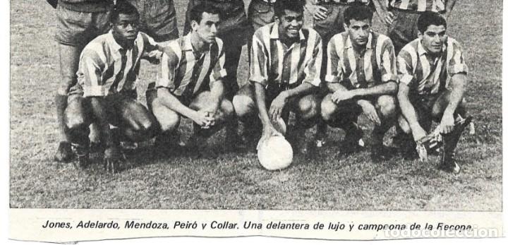 Sammelleidenschaft Sport: ATL&Eacute;TICO DE MADRID: Recorte de una delantera de 1960. JONES, ADELARDO, MENDON&Ccedil;A, PEIR&Oacute; y COLLAR