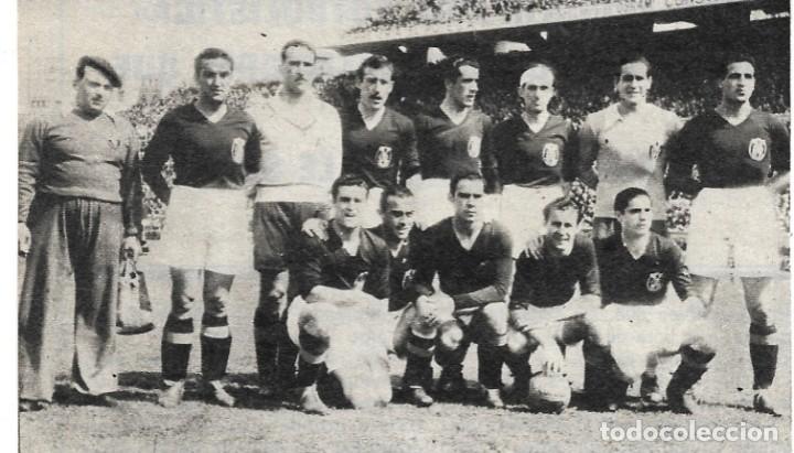 Sammelleidenschaft Sport: SELECCI&Oacute;N ESPA&Ntilde;OLA DE F&Uacute;TBOL: Recorte de un equipo de 1945. Espa&ntilde;a 4-Portugal 2