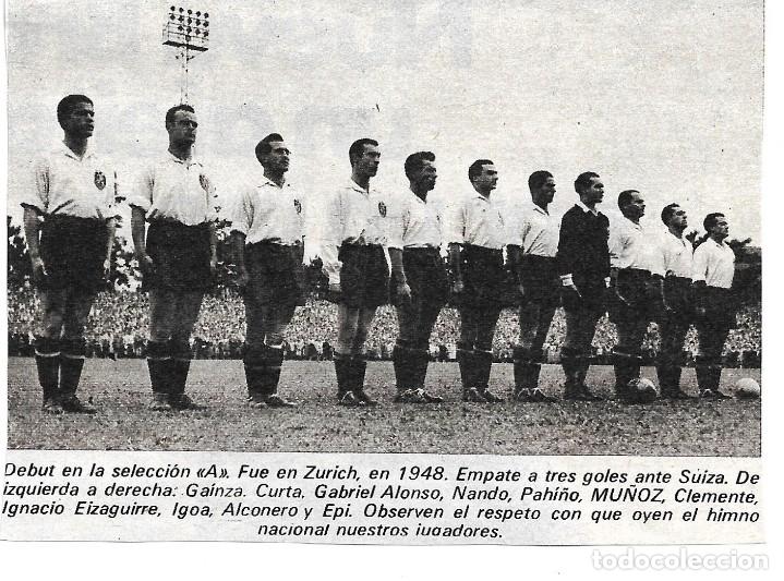 Sammelleidenschaft Sport: SELECCI&Oacute;N ESPA&Ntilde;OLA DE F&Uacute;TBOL: Recorte de un equipo de 1948. Suiza 3-Espa&ntilde;a 3