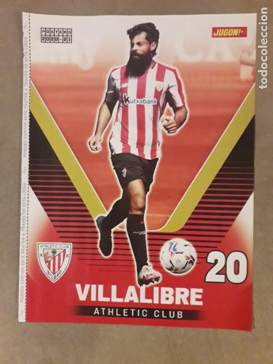 Sammelleidenschaft Sport: POSTER (HOJA) REVISTA JUGON, VILLALIBRE (ATHLETIC BILBAO) / ARAUJO (FC BARCELONA) 2020-2021