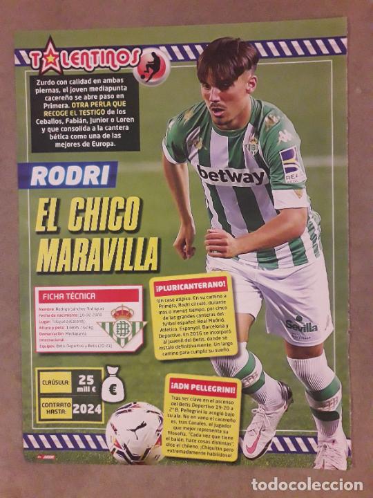 Sammelleidenschaft Sport: HOJA (TIPO POSTER REPORTAJE) REVISTA JUGON, RODRI (REAL BETIS)