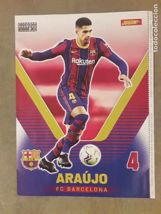 Sammelleidenschaft Sport: POSTER (HOJA) REVISTA JUGON, ARAUJO (FC BARCELONA) / VILLALIBRE (ATHLETIC BILBAO) 2020-2021