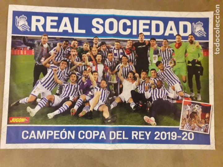 Sammelleidenschaft Sport: POSTER CENTRAL REVISTA JUGON REAL SOCIEDAD CAMPEON COPA DEL REY 2019-20 / SELECCION ESPA&Ntilde;OLA 2020-21