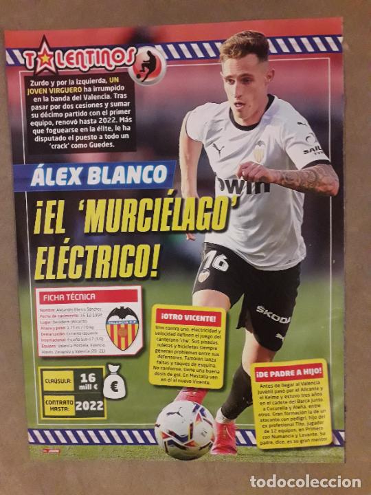 Sammelleidenschaft Sport: HOJA (TIPO POSTER) REVISTA JUGON (TALENTINOS), ALEX BLANCO (VALENCIA CF) 2021