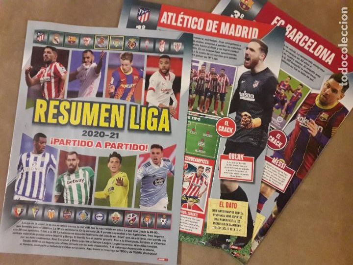Collectionnisme sportif: 12 HOJAS CENTRALES REVISTA JUGON, RESUMEN LIGA 2020-21, LOS 20 EQUIPOS, ATL&Eacute;TICO MADRID CAMPEON