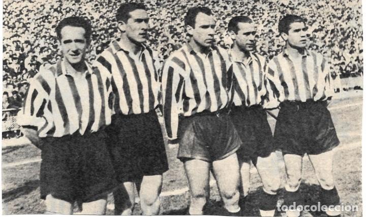 Sammelleidenschaft Sport: ATHLETIC DE BILBAO: Recorte de IRIONDO, VENANCIO, ZARRA, PANIZO y GAINZA en el campo