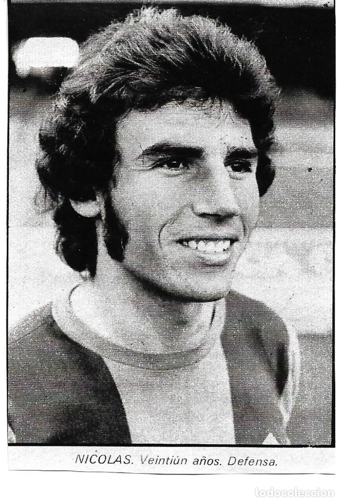 Sammelleidenschaft Sport: BARCELONA ATL&Eacute;TICO: Recorte de NICOL&Aacute;S. 1974