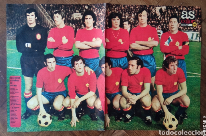 Sammelleidenschaft Sport: F&Uacute;TBOL ESPA&Ntilde;A P&Oacute;STER SELECCI&Oacute;N ESPA&Ntilde;OLA 1975 DIARIO AS