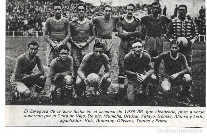Collectionnisme sportif: REAL ZARAGOZA: Recorte del equipo de Los Alifantes, temporada 35-36