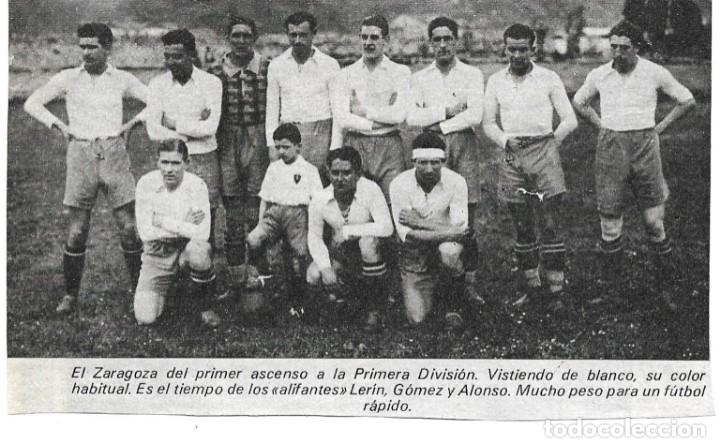 Collezionismo sportivo: REAL ZARAGOZA: Recorte del equipo de Los Alifantes, temporada 35-36