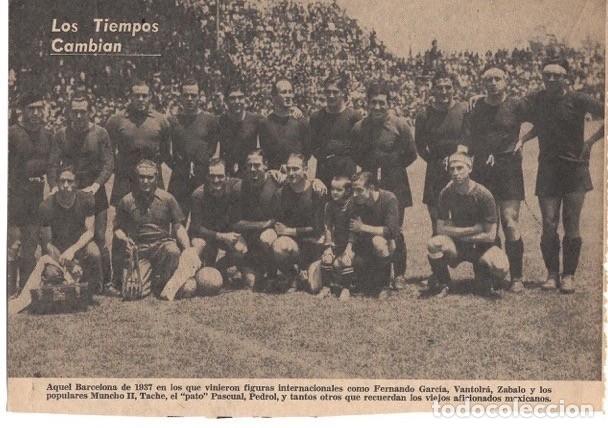 Coleccionismo deportivo: BAR&Ccedil;A: Gran recorte de un equipo de la gira de 1937, por M&eacute;xico y Estados Unidos