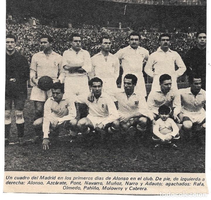 Coleccionismo deportivo: REAL MADRID: Recorte de un equipo de 1950