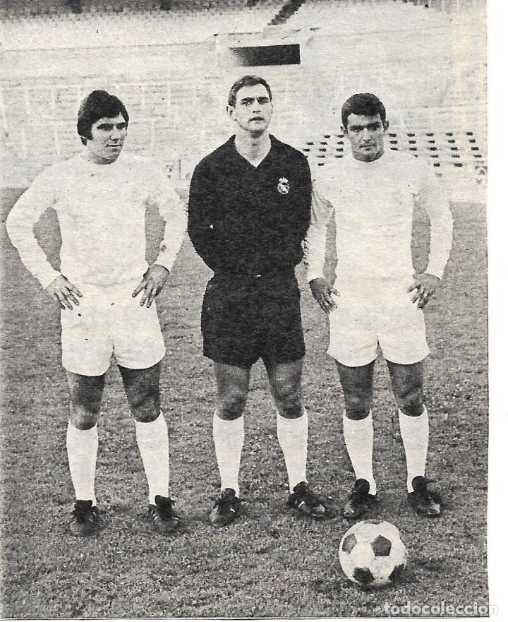 Sammelleidenschaft Sport: REAL MADRID: Recorte de SANTILLANA, CORRAL y AGUILAR. 1971