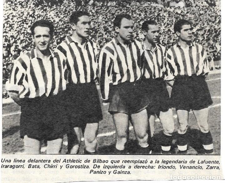 Collezionismo sportivo: ATHLETIC DE BILBAO: Recorte del ataque m&iacute;tico de 1950. IRIONDO, VENANCIO, ZARRA, PANIZO y GAINZA