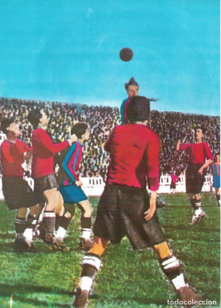 Coleccionismo deportivo: BAR&Ccedil;A: L&aacute;mina de SAMITIER rematando de cabeza. - Foto 1