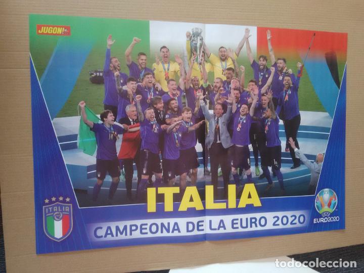 Coleccionismo deportivo: ITALIA CAMPE&Oacute;N EUROCOPA 20-21 SELECCI&Oacute;N ITALIANA EURO 2020-2021 P&Oacute;STER 2P&Aacute;G REVISTA JUG&Oacute;N CALENDARIO