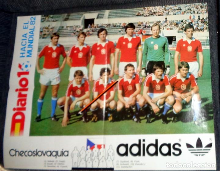 Sammelleidenschaft Sport: P&Oacute;STER ANTIGUO F&Uacute;TBOL MUNDIAL ESPA&Ntilde;A 82 - SELECCI&Oacute;N CHECOSLOVAQUIA CZECHOSLOVAKIA DIARIO 16 - ADIDAS