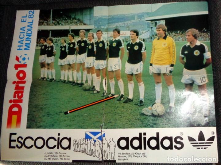Sammelleidenschaft Sport: P&Oacute;STER ANTIGUO F&Uacute;TBOL MUNDIAL ESPA&Ntilde;A 82 - SELECCI&Oacute;N ESCOCIA SCOTLAND. DALGLISH . DIARIO 16 - ADIDAS