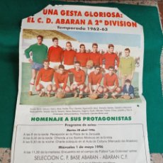 Coleccionismo deportivo: POSTER FUTBOL C.D. ABARAN- MURCIA 1962-63 HOMENAJE ASCENSO A 2ª