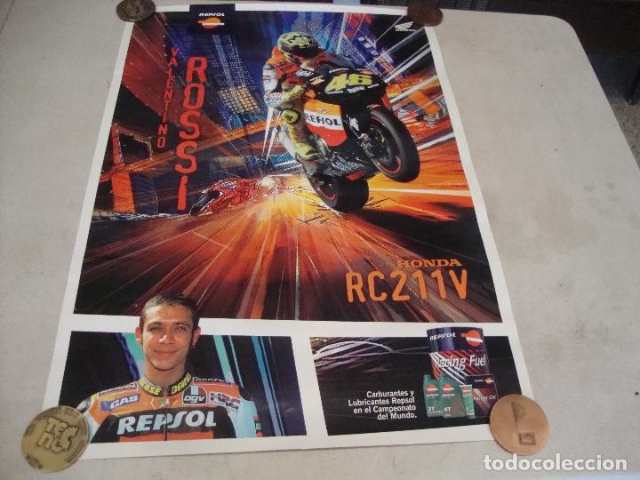 Collectionnisme sportif: POSTER CARTEL MOTO HONDA VALENTINO ROSSI 68 X 48 CM