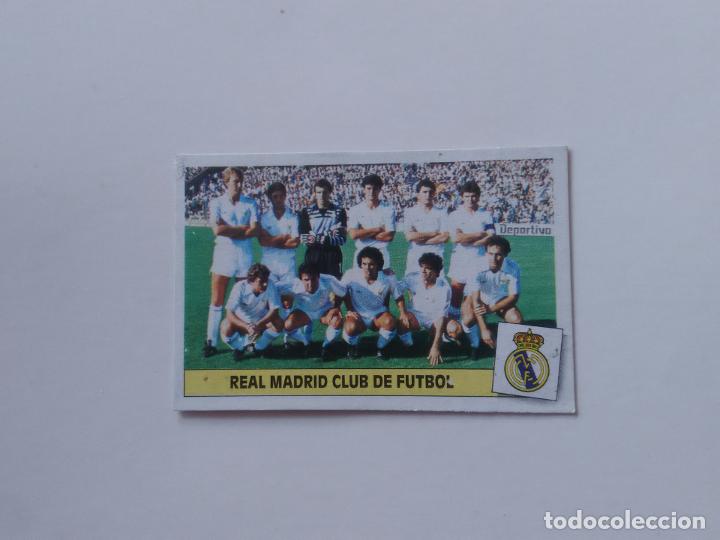 Collectionnisme sportif: EQUIPO ALINEACI&Oacute;N REAL MADRID CROMO TARJETA LIGA FUTBOL EDICIONES ESTE 1986-1987 86-87