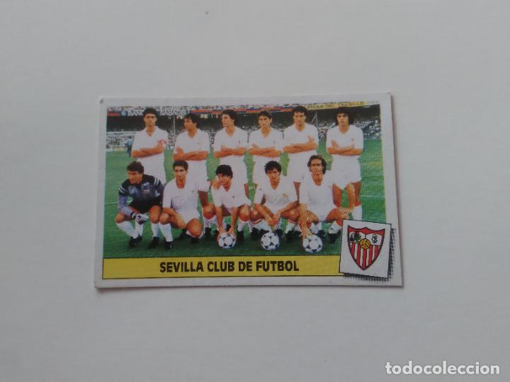 Collectionnisme sportif: EQUIPO ALINEACI&Oacute;N SEVILLA CROMO TARJETA LIGA FUTBOL EDICIONES ESTE 1986-1987 86-87