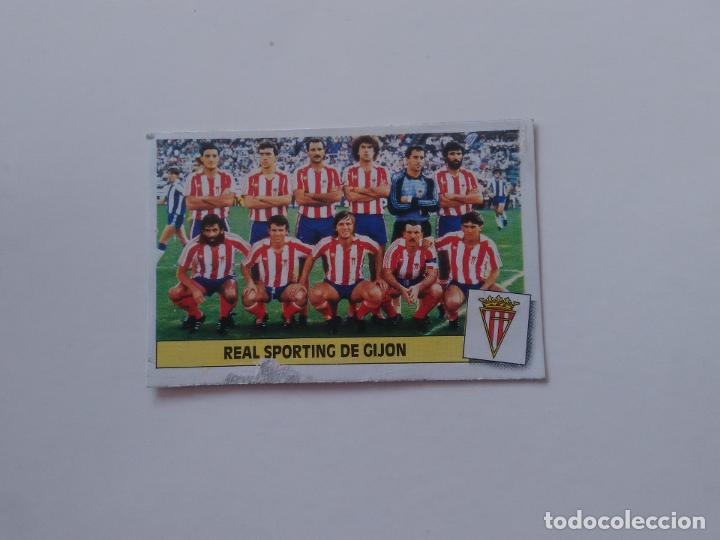 Collectionnisme sportif: EQUIPO ALINEACI&Oacute;N SPORTING DE GIJ&Oacute;N CROMO TARJETA LIGA FUTBOL EDICIONES ESTE 1986-1987 86-87