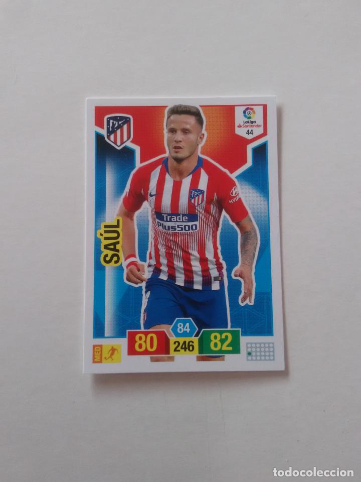 Collectionnisme sportif: 44 SA&Uacute;L ATL&Eacute;TICO DE MADRID CROMO TARJETA ADRENALYN PANINI LIGA FUTBOL 2018-2019 18-19