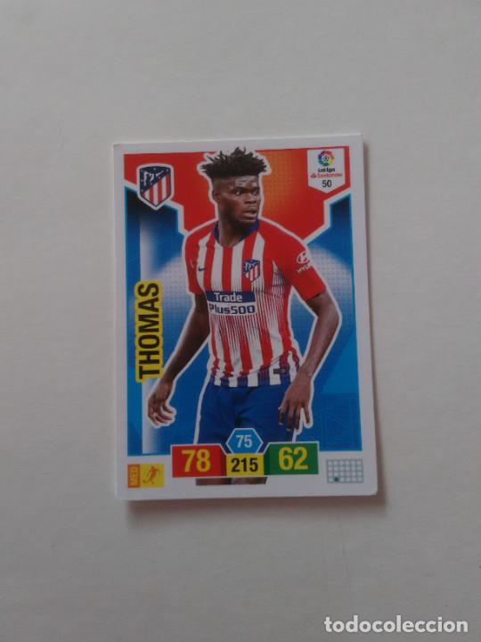 Collectionnisme sportif: 50 THOMAS ATL&Eacute;TICO DE MADRID CROMO TARJETA ADRENALYN PANINI LIGA FUTBOL 2018-2019 18-19