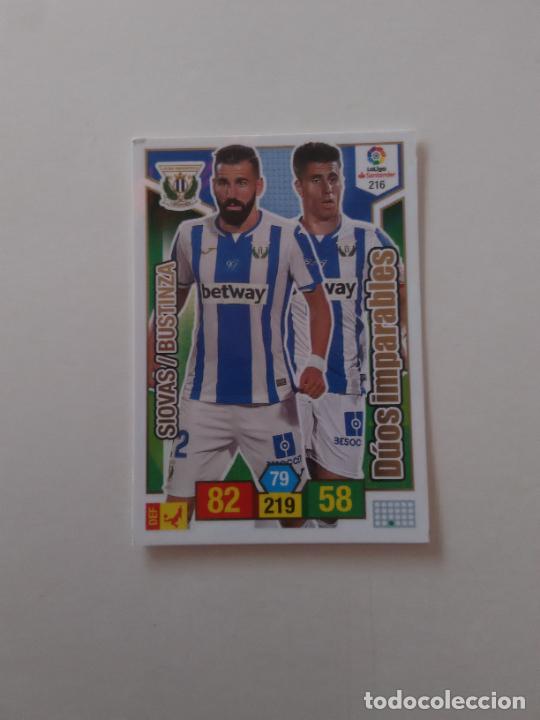 Collectionnisme sportif: 216 SIOVAS BUSTINZA LEGAN&Eacute;S CROMO TARJETA ADRENALYN PANINI LIGA FUTBOL 2018-2019 18-19
