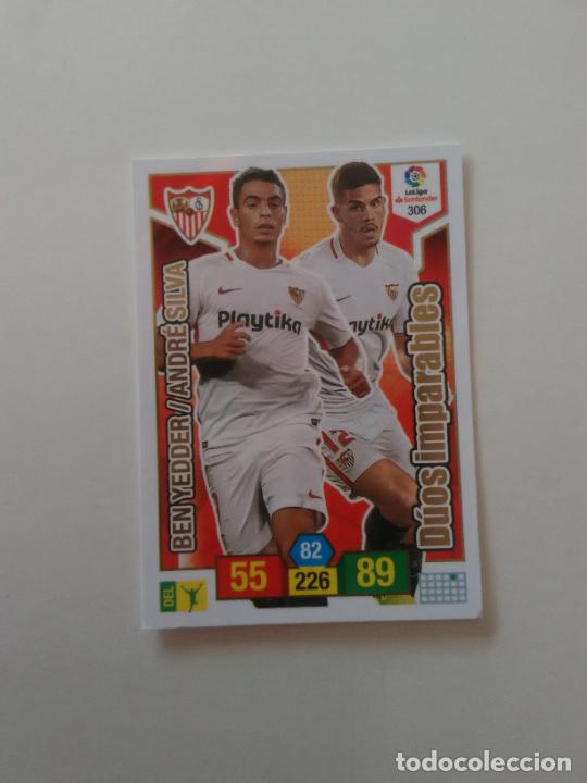Collectionnisme sportif: 306 BEN YEDDER ANDR&Eacute; SILVA SEVILLA CROMO TARJETA ADRENALYN PANINI LIGA FUTBOL 2018-2019 18-19