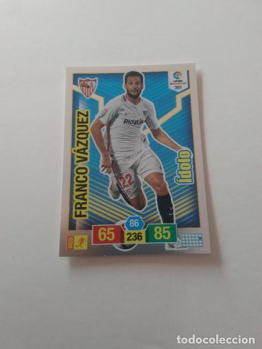 Collectionnisme sportif: 391 FRANCO V&Aacute;ZQUEZ SEVILLA &Iacute;DOLO CROMO TARJETA ADRENALYN PANINI LIGA FUTBOL 2018-2019 18-19