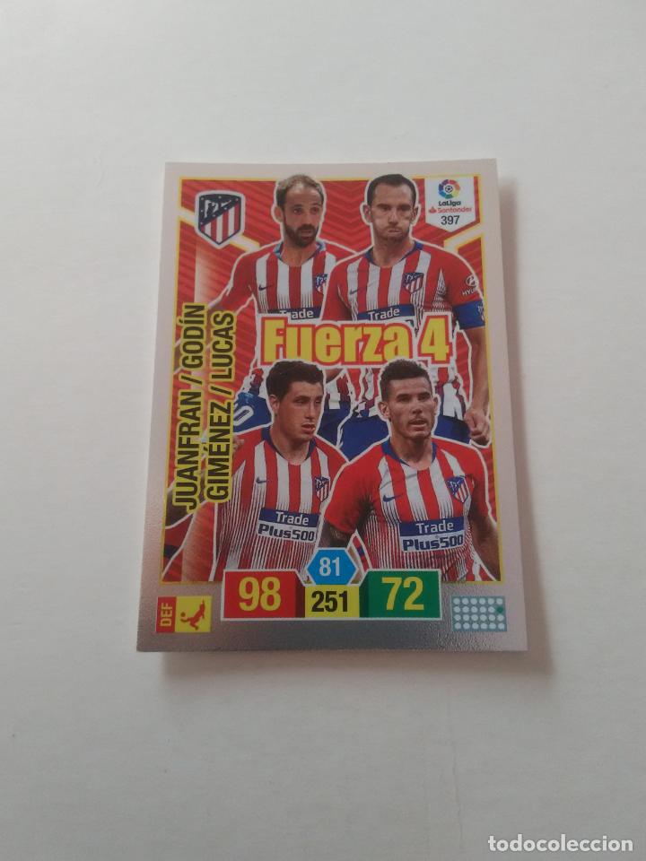 Collectionnisme sportif: 397 JUANFRAN GODIN GIMENEZ LUCAS ATL&Eacute;TICO MADRID CROMO ADRENALYN PANINI LIGA FUTBOL 2018-2019 18-19