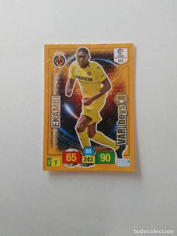 Collectionnisme sportif: 423 EKAMBI VILLARREAL VAR BOYS CROMO TARJETA ADRENALYN PANINI LIGA FUTBOL 2018-2019 18-19