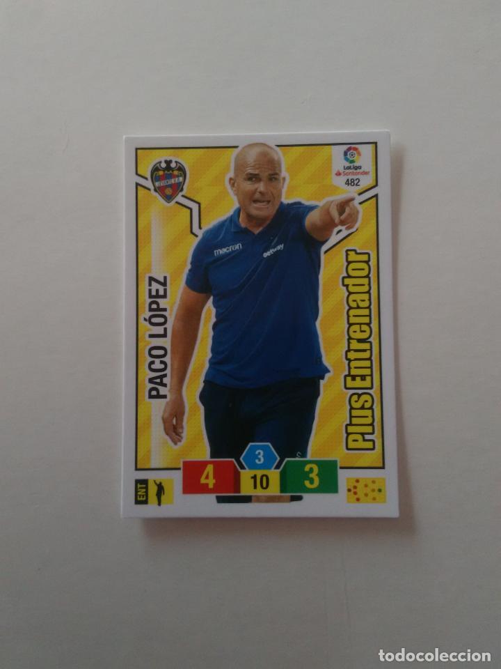 Collectionnisme sportif: 482 PACO L&Oacute;PEZ LEVANTE PLUS ENTRENADOR CROMO ADRENALYN LIGA FUTBOL PANINI 2018-2019 18-19