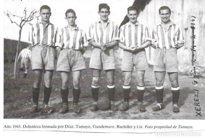 Coleccionismo deportivo: REAL SPORTING DE GIJ&Oacute;N: Recorte de una delantera de 1943. D&Iacute;AZ, TAMAYO, MIJARES, BACHILLER y LIZ