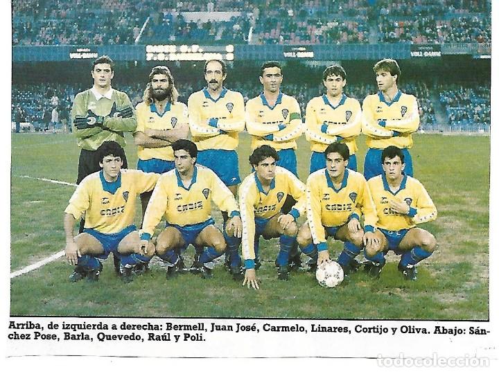 Collectionnisme sportif: CADIZ CF: Recorte de un equipo de la temporada 89-90
