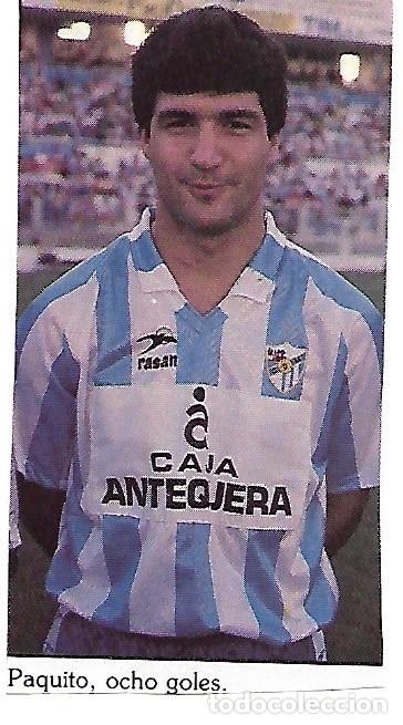 Coleccionismo deportivo: CD. M&Aacute;LAGA: Recorte de PAQUITO. 1990 - Foto 1