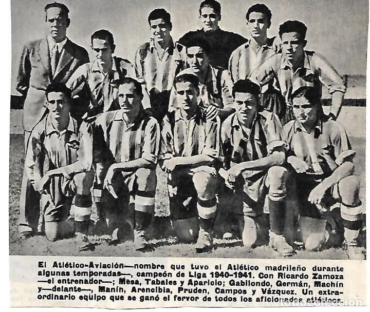 Collectionnisme sportif: ATL&Eacute;TICO DE MADRID ( ATL&Eacute;TICO AVIACI&Oacute;N ): Recorte de un equipo de la temporada 40-41
