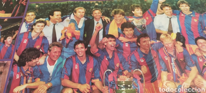 Coleccionismo deportivo: Poster del Barça estado de Wembley temporada 1991-92 primera copa de Europa contra la Sampdoria - Foto 3 - 296835463