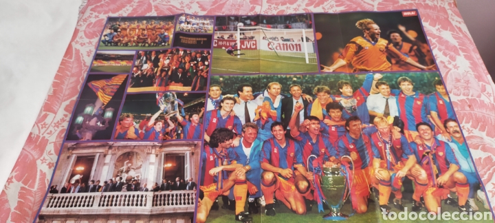 Coleccionismo deportivo: Poster del Barça estado de Wembley temporada 1991-92 primera copa de Europa contra la Sampdoria - Foto 1 - 296835463