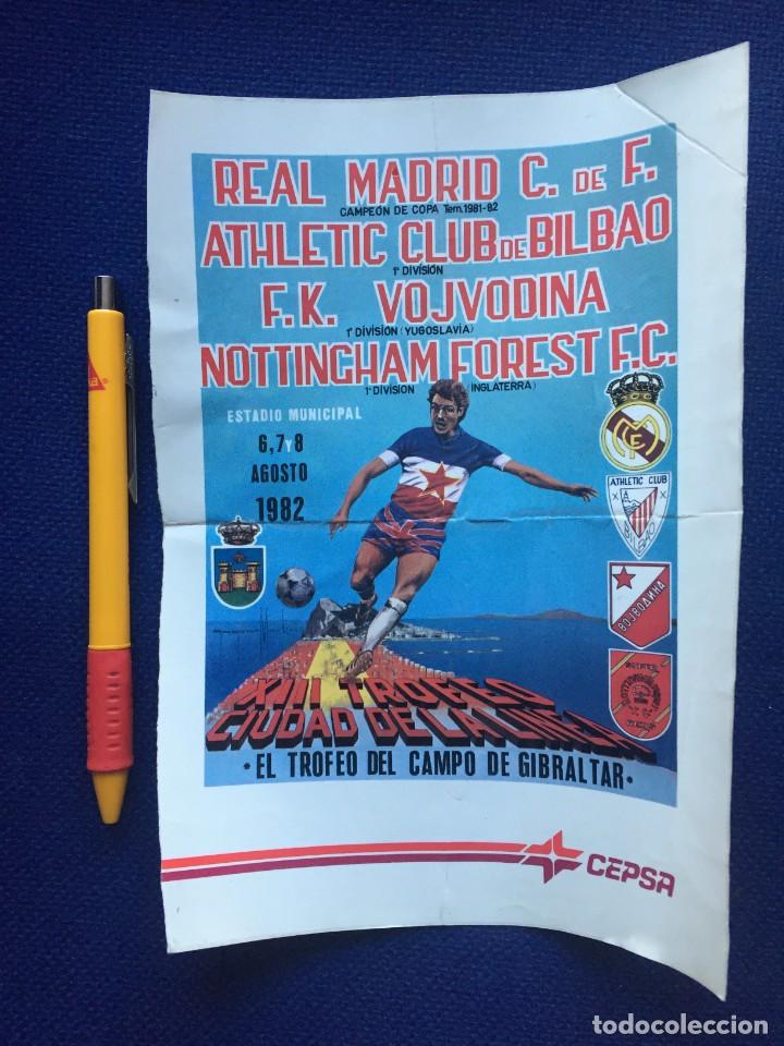 Collezionismo sportivo: R15760 MINI CARTEL POSTER XIII TROFEO CIUDAD LA LINEA 1982 REAL MADRID VOJVODINA NOTTINGHAM BILBAO