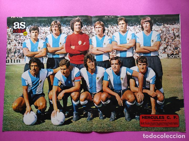 Collezionismo sportivo: POSTER GRANDE REVISTA AS COLOR N&ordm; 223 POSTER HERCULES CF 75/76 ALINEACION 1975/1976