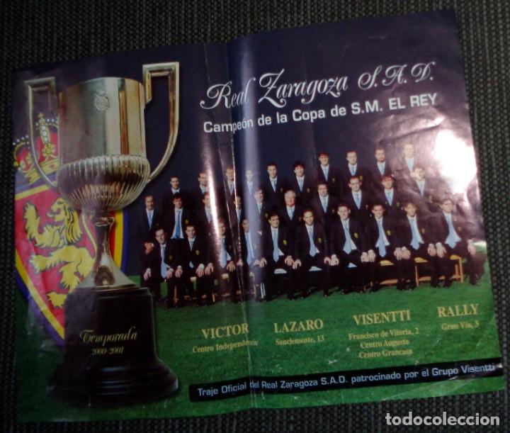 Collezionismo sportivo: P&Oacute;STER ANTIGUO F&Uacute;TBOL REAL ZARAGOZA CAMPE&Oacute;N COPA DEL REY 2001 - TRAJE OFICIAL VISENTTI