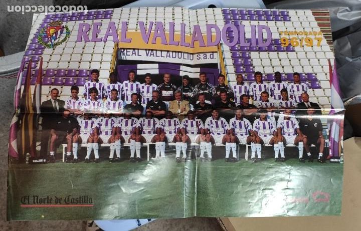 Coleccionismo deportivo: Poster Real Valladolid temporada 1996-1997 (tama&ntilde;o aprox 42x59cm)