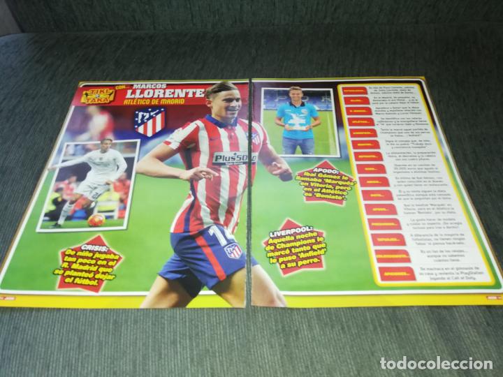Sammelleidenschaft Sport: HOJAS TIPO POSTER MARCOS LLORENTE AT. MADRID RECORTES REVISTA JUGON 2020 2021 20 21 TAMA&Ntilde;O FOLIO
