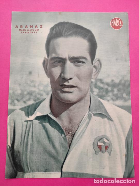 Coleccionismo deportivo: LAMINA MARCA ARANAZ CE SABADELL - POSTER FUTBOL A&Ntilde;OS 40