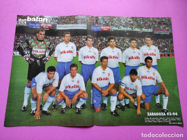 Coleccionismo deportivo: POSTER REAL ZARAGOZA 93/94 - REVISTA DON BALON 1993/1994 CEDRUN NAYIM ESNAIDER POYET AGUADO