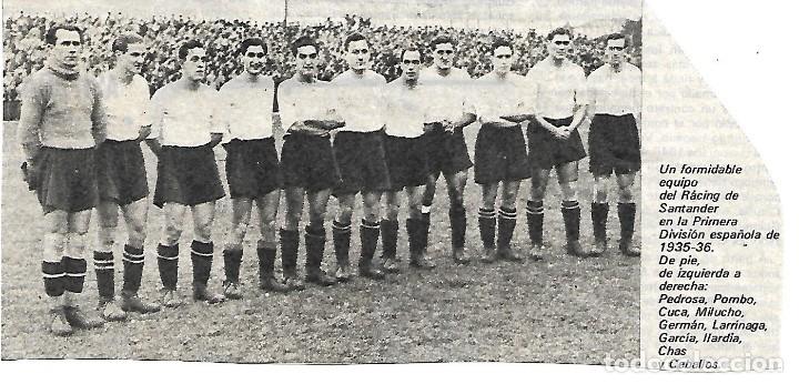 Coleccionismo deportivo: RACING DE SANTANDER: Recorte de un equipo de la temporada 35-36